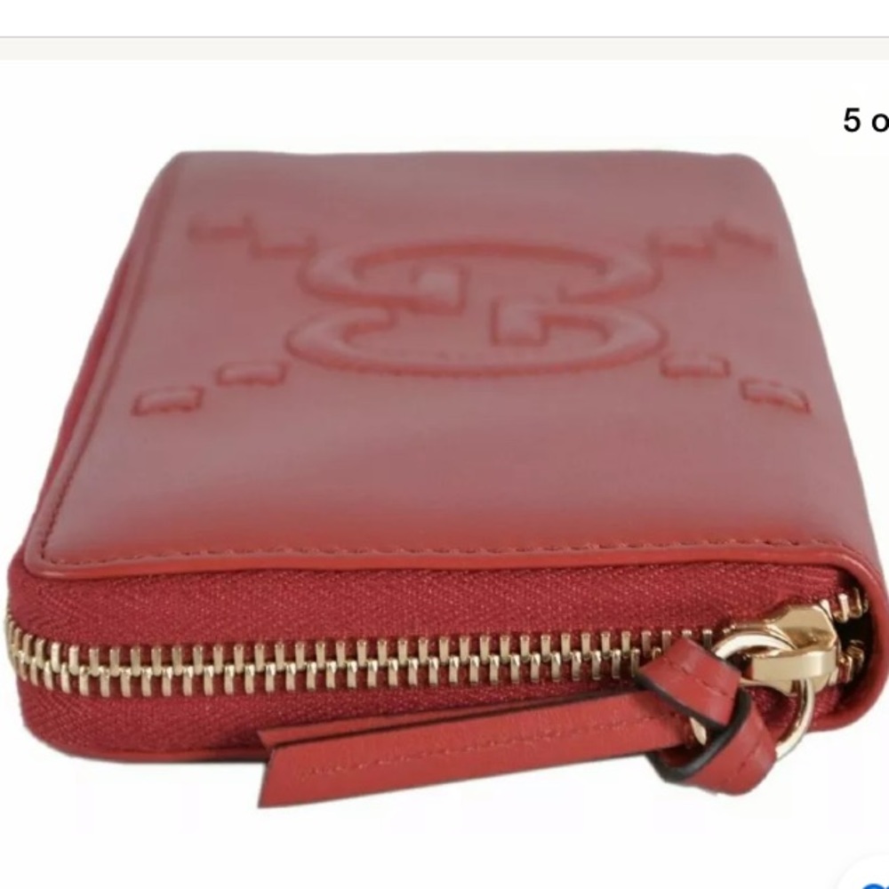 Gucci Red Leather Gg Zip Around Wallet Clutch bag - Picture 5 of 8